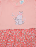 Pipiniko Short Sleeve Midi Dress Combi Knit Bunny