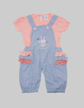 Pipiniko Short Romper Over All Pants Set Side Ruffle
