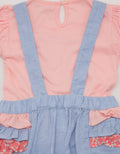 Pipiniko Short Romper Over All Pants Set Side Ruffle
