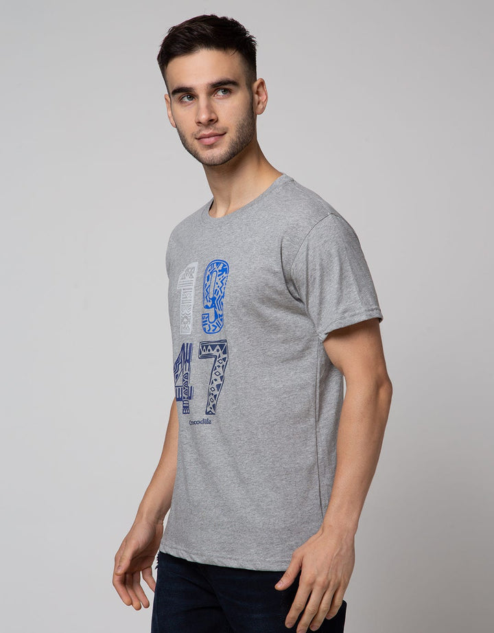 Crocodile Logo Print Graphic Kaos Pria
