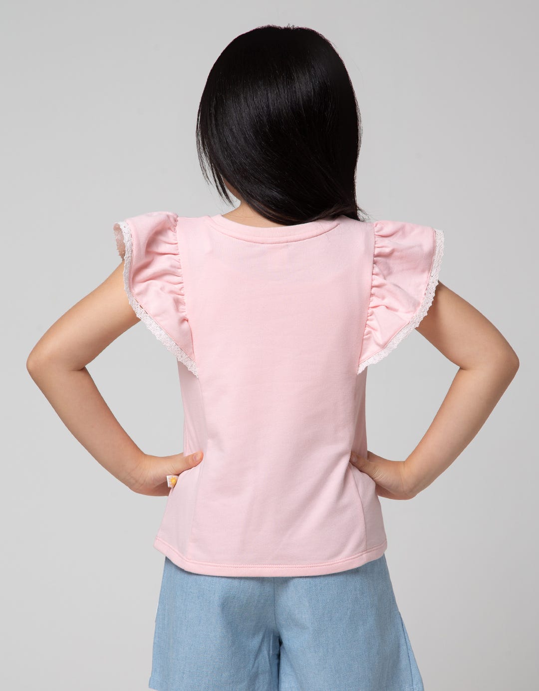 Little M Ruffle Sleeve Kaos Anak Perempuan