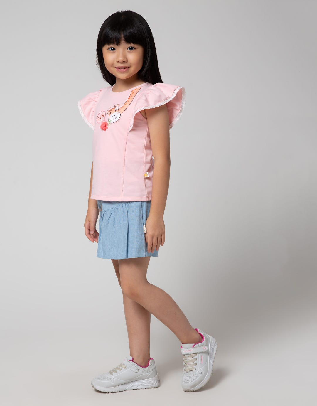 Little M Ruffle Sleeve Kaos Anak Perempuan