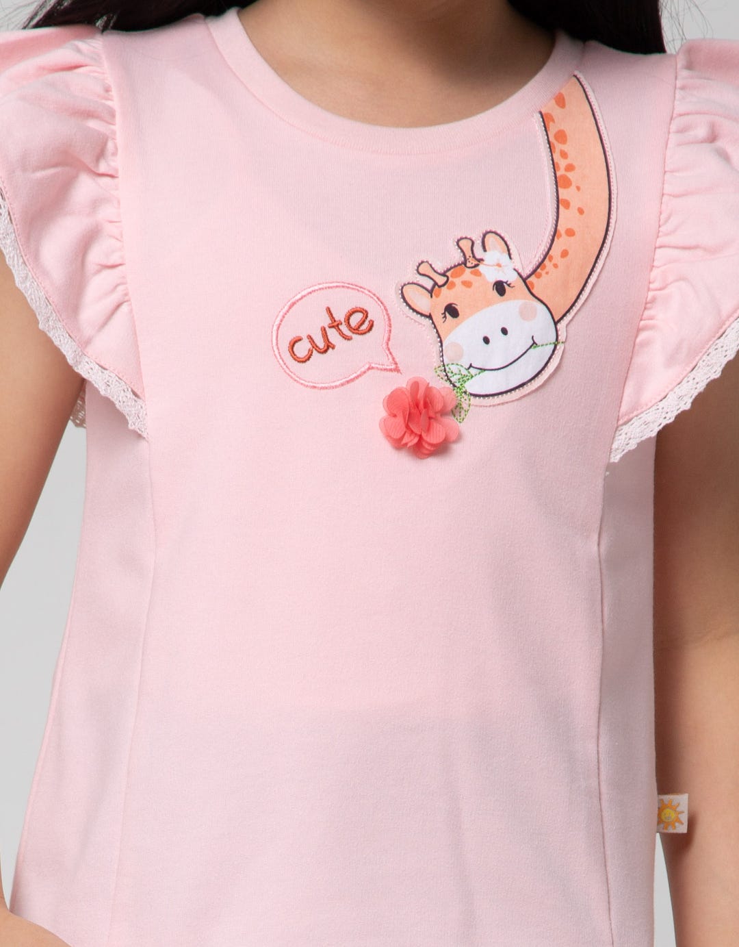 Little M Ruffle Sleeve Kaos Anak Perempuan