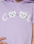 Little M Short Sleeve Midi Dress Hoody Cool Cat