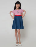 Little M Short Sleeve Midi Dress Salur Unicorn