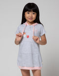 Little M Short Sleeve Midi Dress Hoody Giraffe