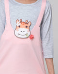 Little M Long Sleeve Midi Dress Overall Giraffe