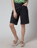 Details Denim Short Pants With Bermuda Fit
