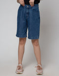 Details Denim Short Pants With Bermuda Fit