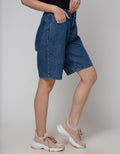 Details Denim Short Pants With Bermuda Fit