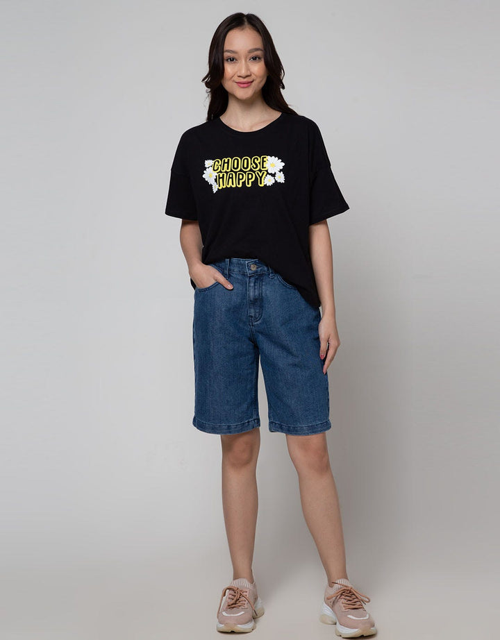 Details Denim Short Pants With Bermuda Fit