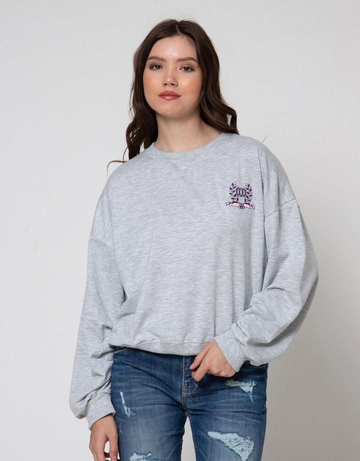 Details Sewn Embro Sweater Wanita