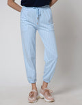 Details Stripe All Over Celana Panjang Wanita