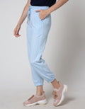 Details Stripe All Over Celana Panjang Wanita