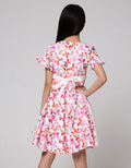 Donita Dress Casual Ribbon Waist Motif