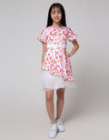 Donita Dress Casual Ribbon Waist Motif