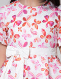 Donita Dress Casual Ribbon Waist Motif