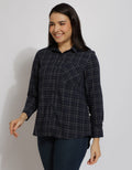 Expand Plaid Checks Blouse Wanita
