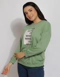 Expand Denim Sweatshirt Print Wanita