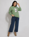 Expand Denim Sweatshirt Print Wanita