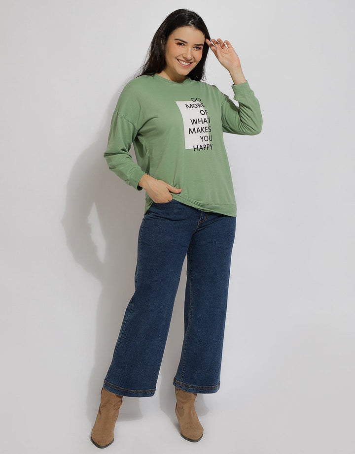 Expand Denim Sweatshirt Print Wanita