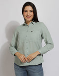 Expand Denim Blouse Basic Wanita