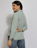Expand Denim Blouse Basic Wanita