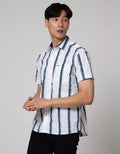 Cardinal Jeans Kemeja Lengan Pendek Multi Stripe