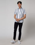 Cardinal Jeans Kemeja Lengan Pendek Multi Stripe
