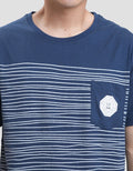 Cardinal Jeans Stripe Print Kaos Lengan Pendek Pria