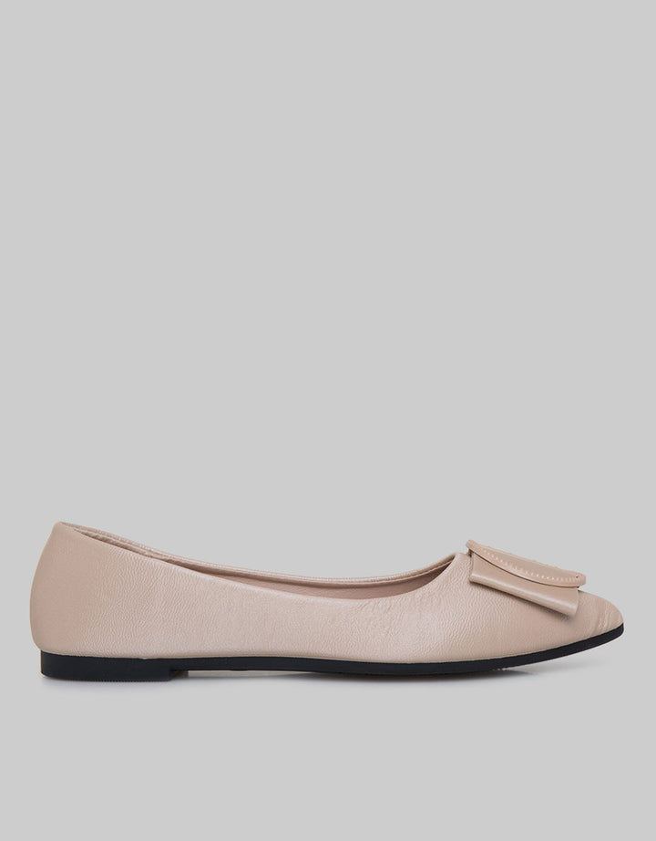 Laviola Round Ribbon Flat Shoes Wanita
