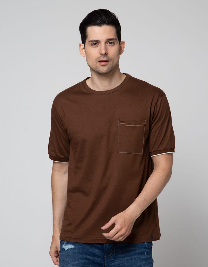 Details Short Sleeve T-Shirt R Neck Tencel Solid With Pocket