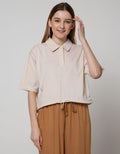 Details Sweatshirt Short Sleeve With Collar And Back Print