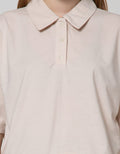Details Sweatshirt Short Sleeve With Collar And Back Print
