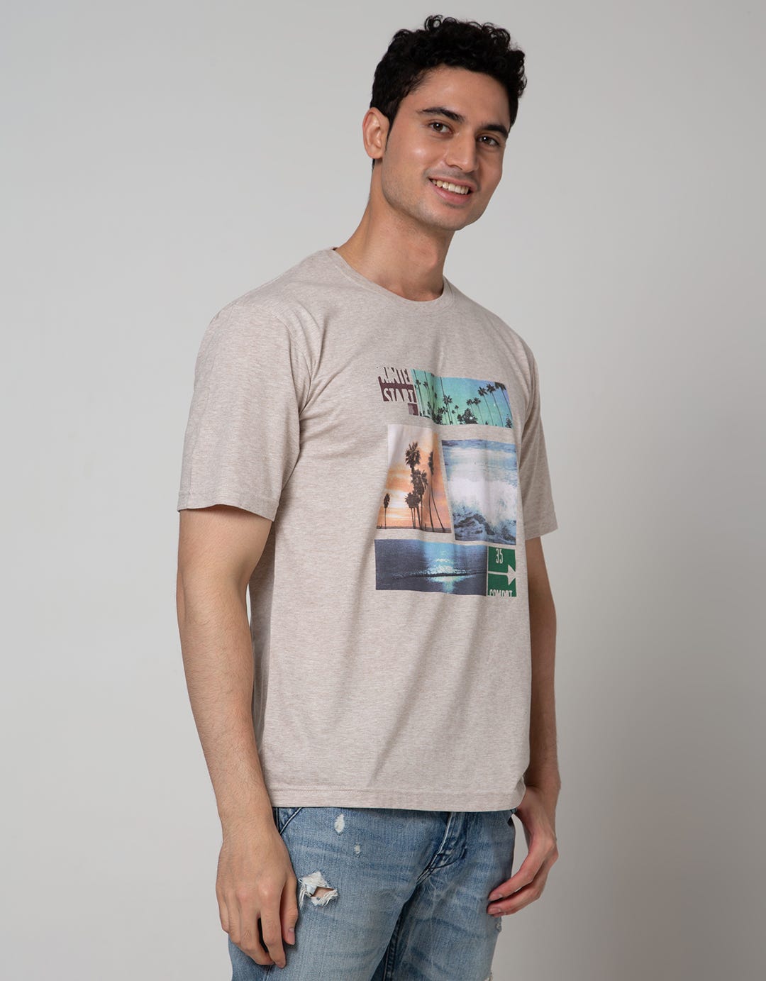 T Zone Short Sleeve T-Shirt Photoprint Theme Pop City Start