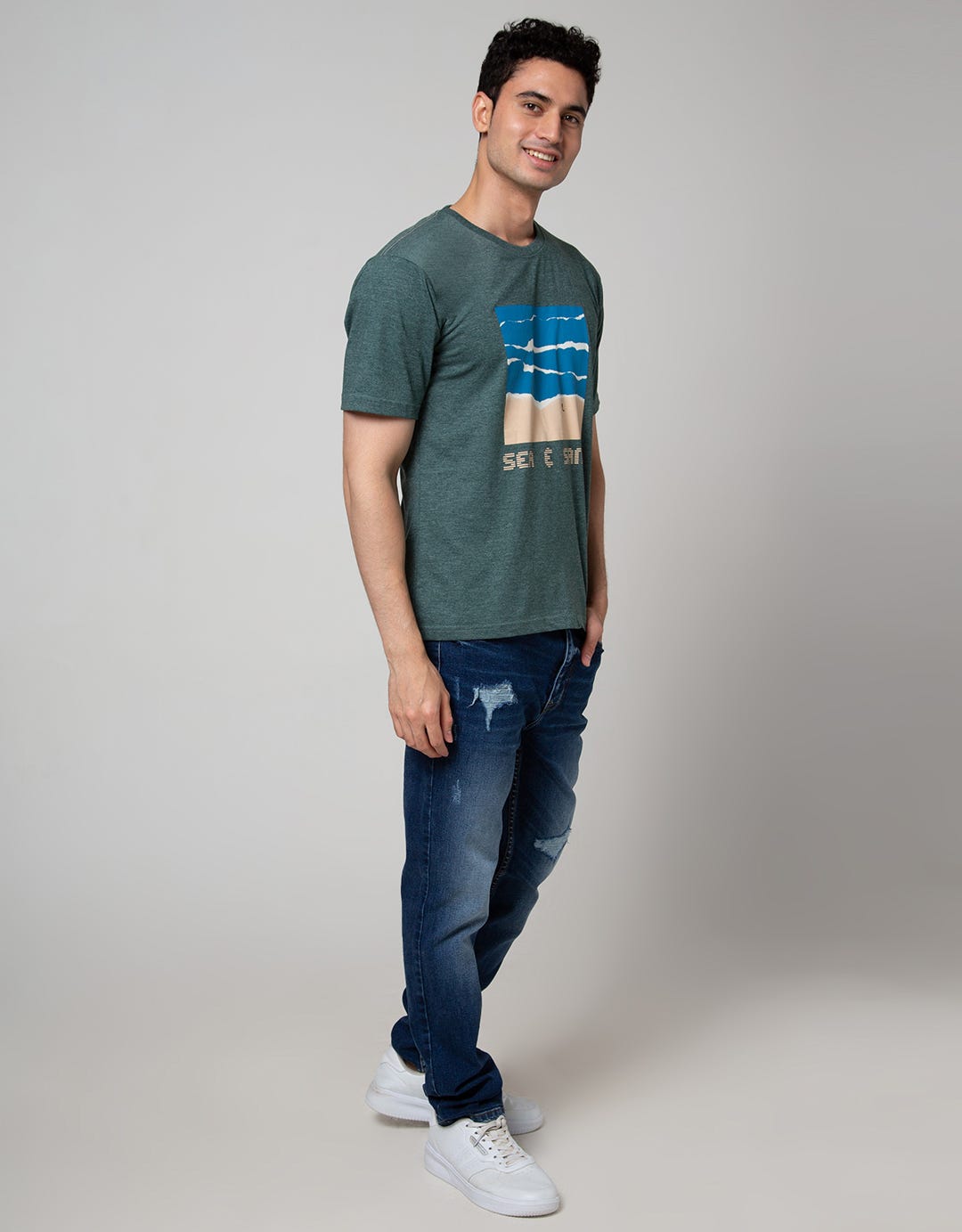 T Zone Pop City Print Kaos Pria