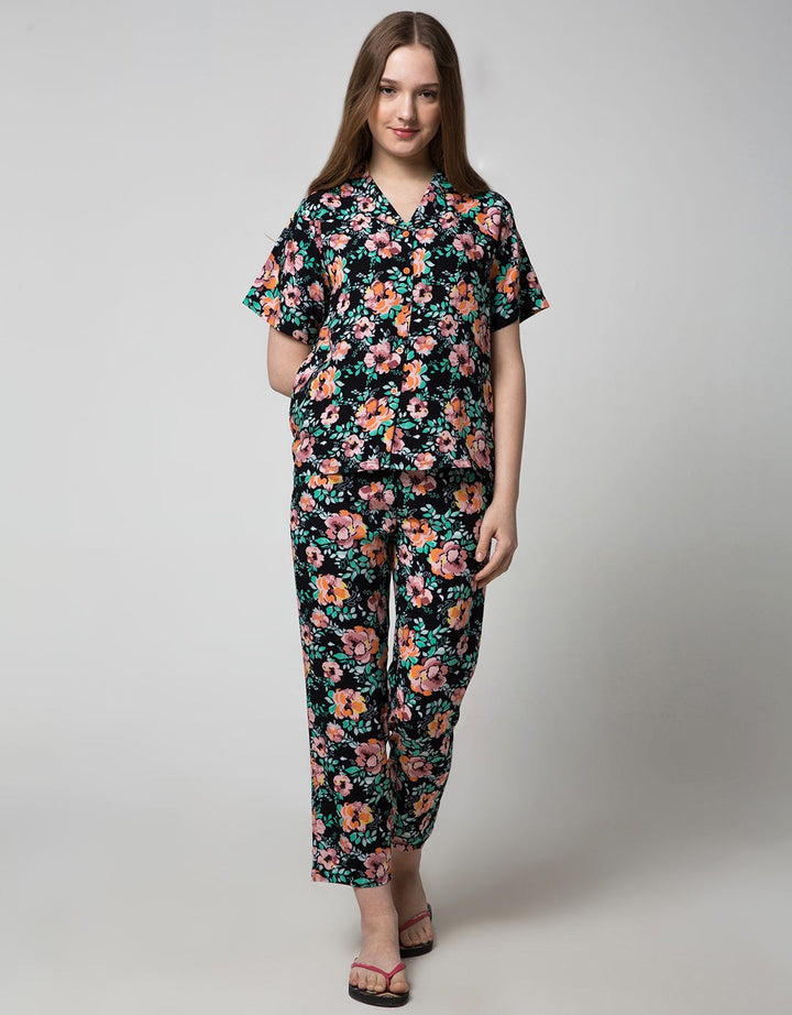St. Yves Women Short Sleeve Pyjama Pants Water Lotus