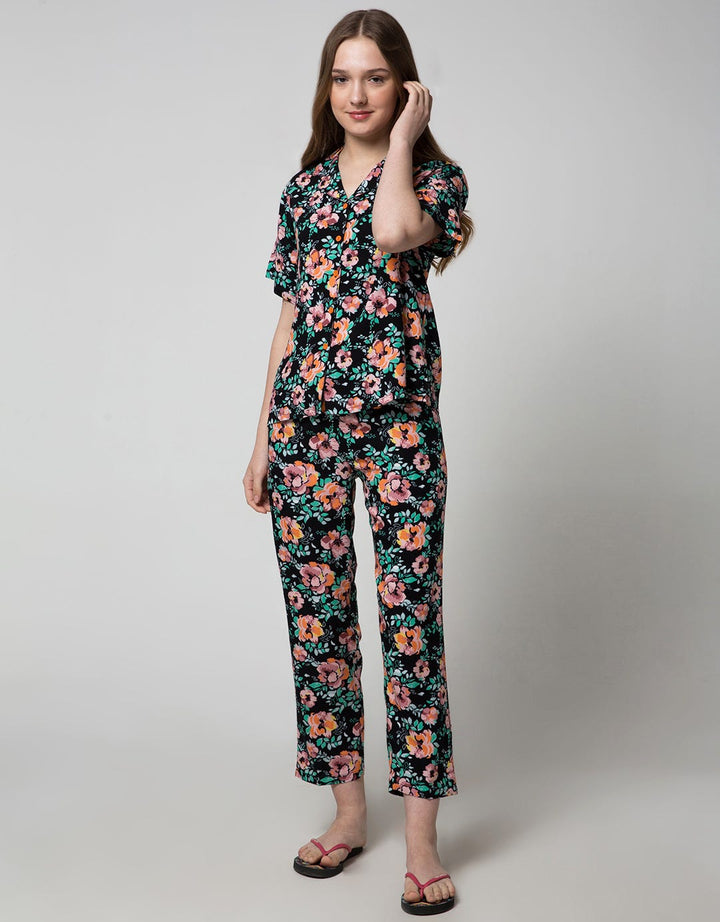 St. Yves Women Short Sleeve Pyjama Pants Water Lotus