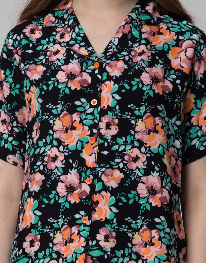 St. Yves Women Short Sleeve Pyjama Pants Water Lotus