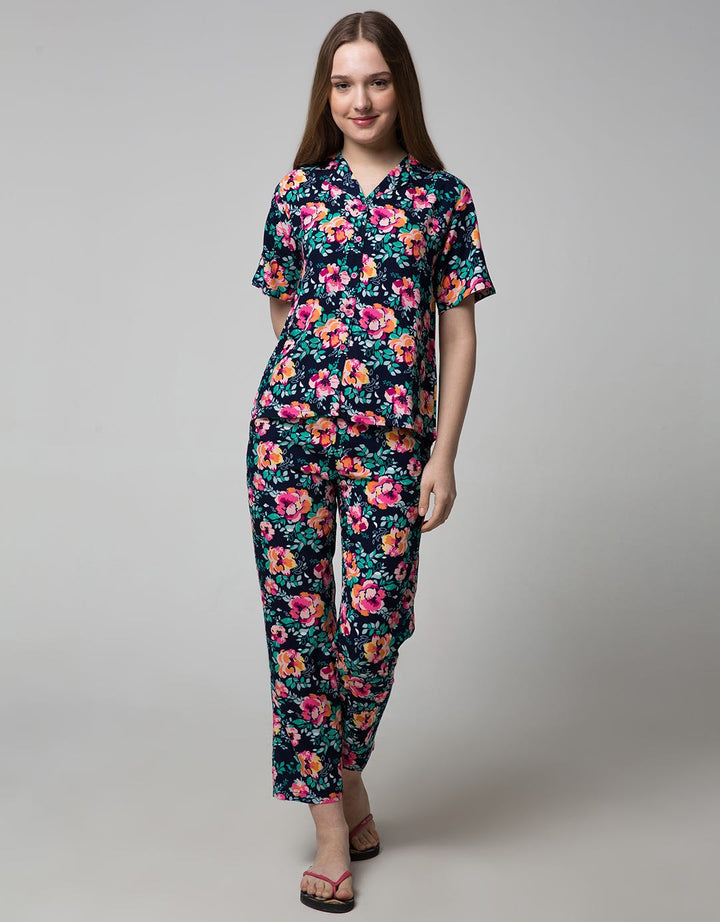 St. Yves Women Short Sleeve Pyjama Pants Water Lotus