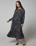 St. Yves Women Long Sleeve Maxi Dress Fallen Leaves