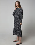 St. Yves Women Long Sleeve Maxi Dress Fallen Leaves