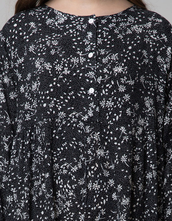 St. Yves Women Long Sleeve Maxi Dress Fallen Leaves