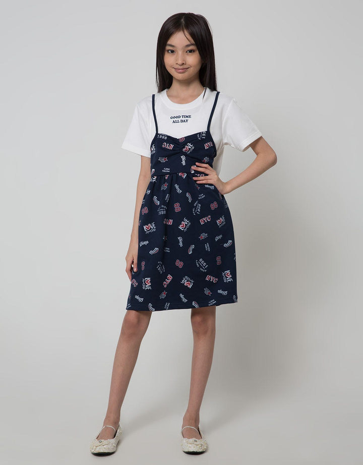 Nevada Midi Dress Overall Print Varsity