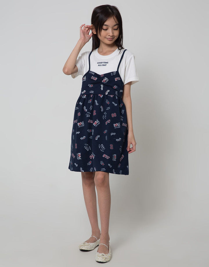 Nevada Midi Dress Overall Print Varsity
