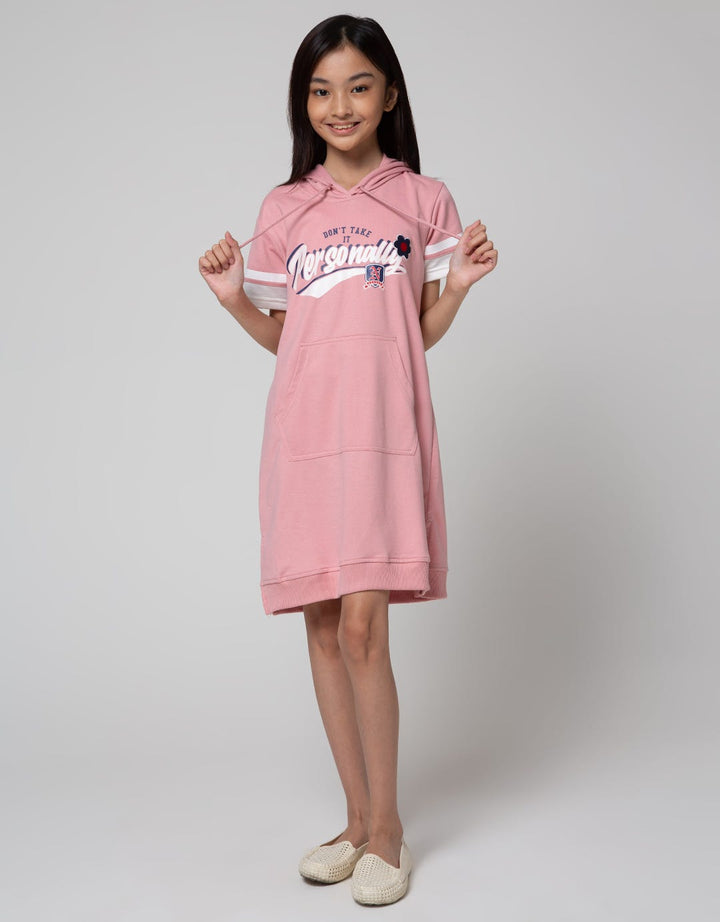 Nevada Varsity Hoodie Dress Anak Perempuan