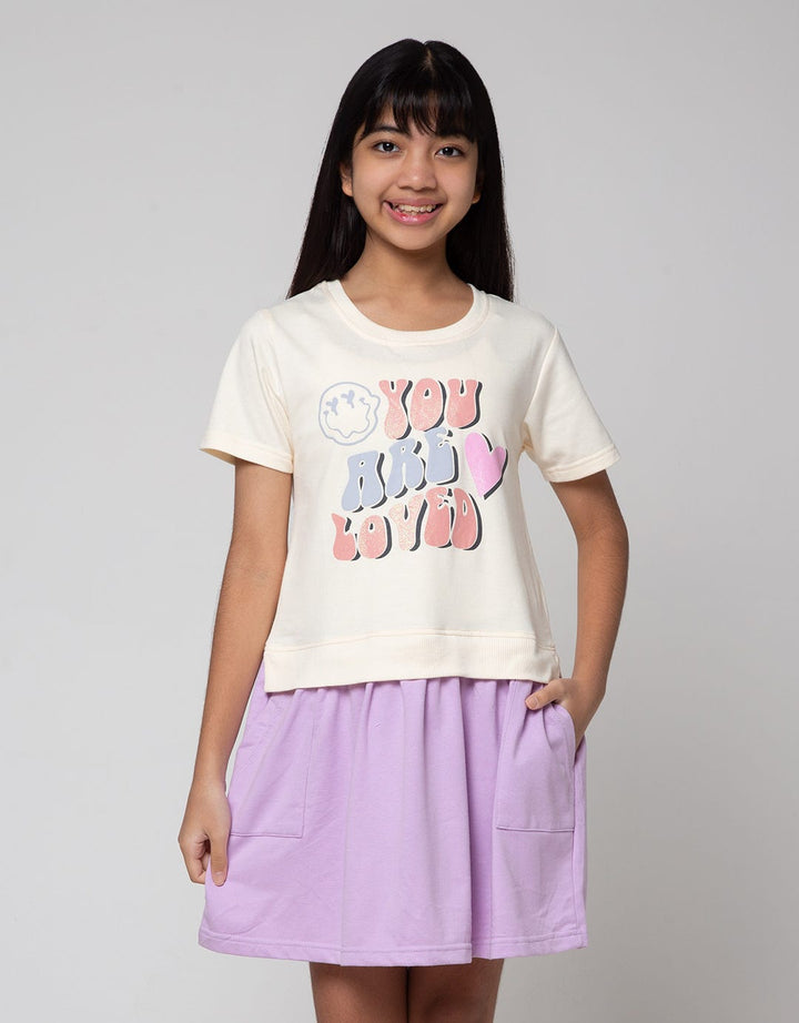 Nevada Short Sleeve Midi Dress With Skirt Choose Happy