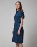 Connexion Ruched Rayon Midi Dress Wanita