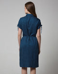 Connexion Ruched Rayon Midi Dress Wanita