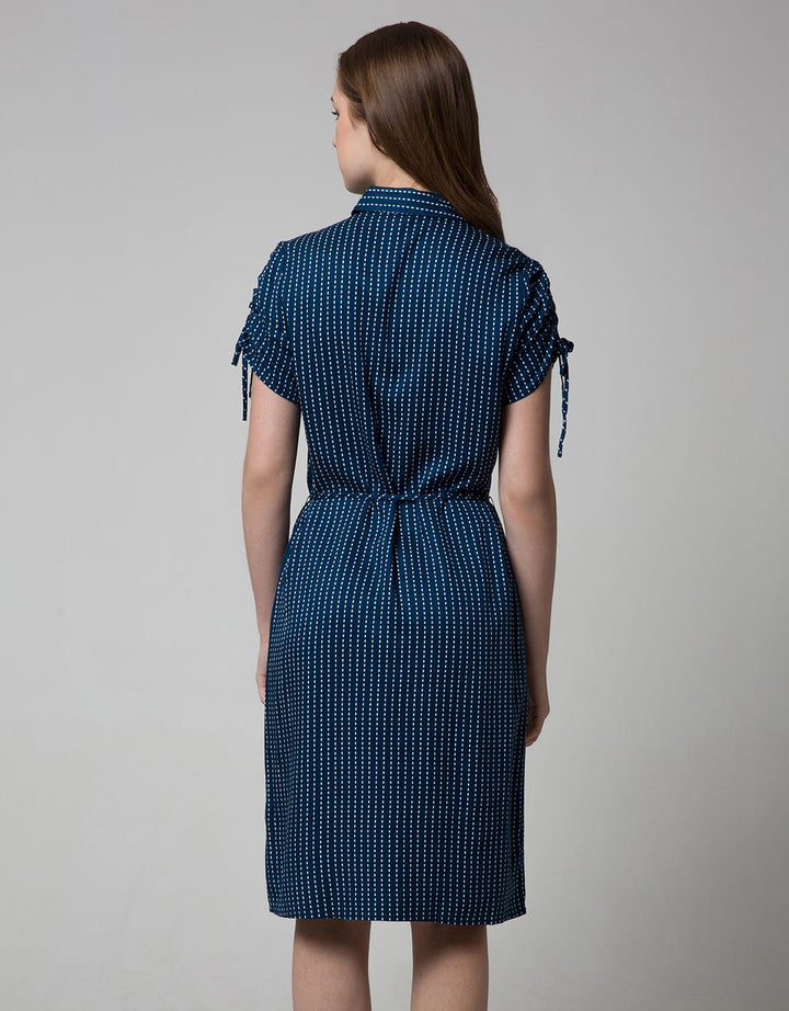 Connexion Ruched Rayon Midi Dress Wanita